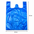 BOLSA MEDIANA AZUL DE PLASTICO PAQUETE X 100 UND